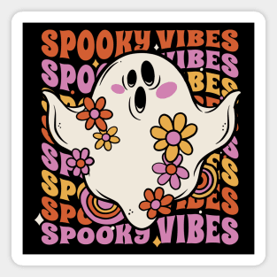 Vintage Spooky Vibes // Cute Groovy Ghost Halloween Magnet